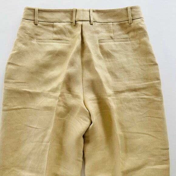 Lafayette 148 NY Sullivan Wide Leg Pant Tan Linen Size 10 Flat Front Dress Work - Picture 10 of 11